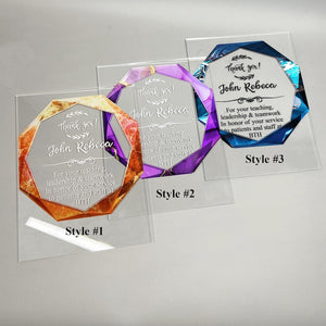 Personalized Employee Award, Retirement Appreciation, for Manager, Staff, Retirement Award Custom Award Plaque Wooden Base , Thank you