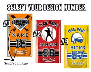 Custom Baseball Team LOGO Beach Towel, Baseball Player Gift, Sport Lover Gift, Personalized School Team Club, Baseball Coach Birthday Gift