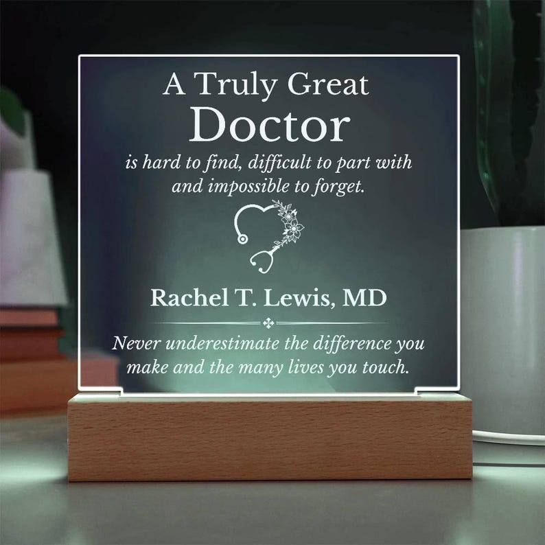 Personalized Custom Acrylic Doctor Sign, Doctor Gift, Appreciation Gift, Graduation Gift, Farewell Gift, Best Doctor Ever, Thank You Gifts