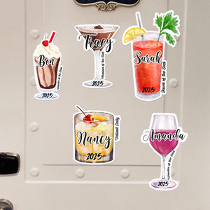 Personalized Cruise Drink Magnets | Cruise Door Name Cocktail Magnets | Personalized Cruise Cabin Door Sign | Girls or Family Cruise Gift