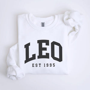 Custom Leo Sweatshirt, est 1995, Cute Leo Energy Gift For Leo, Zodiac Astrology Horoscope Shirt, Unisex Crewneck Sweatshirt