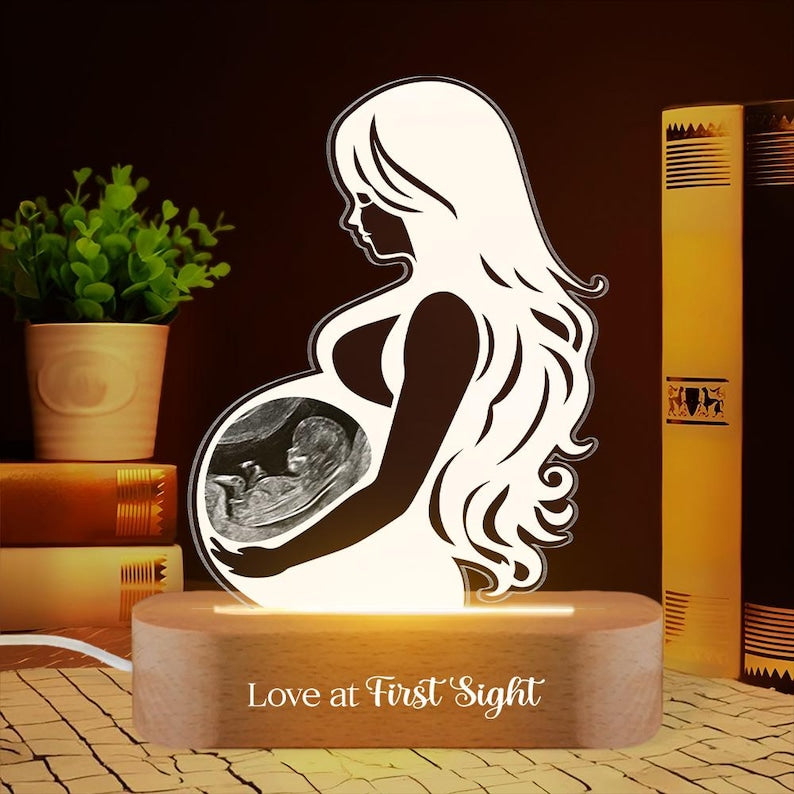 Custom Baby Photo Night Light, Personalized Baby Ultrasound LED Light, Pregnancy Announcement Bed Lamp, Mother's Day Gift, Ultrasound Gifts