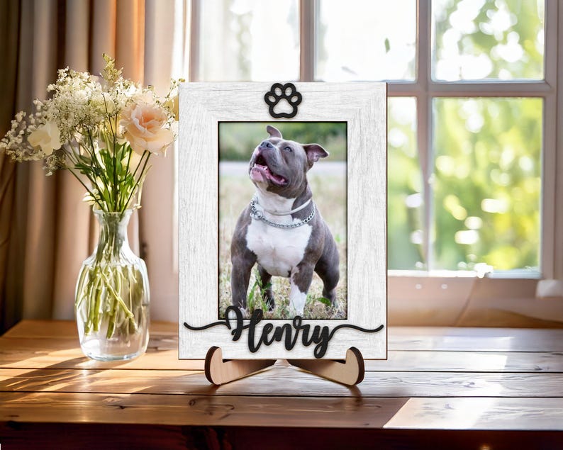 Personalize Pet Picture Frame,Dog Frame,Dog Memorial Gift,Pet Name Photo,Cat Dog Lover,Pet Memorial,Cat Memorial,Pet Portrait,New Pet Gift