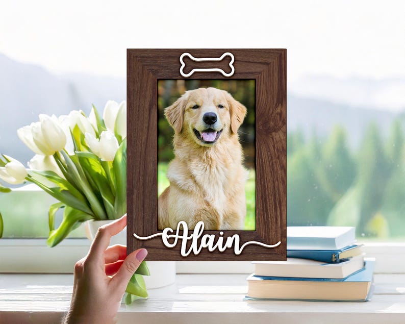 Personalize Pet Picture Frame,Dog Frame,Dog Memorial Gift,Pet Name Photo,Cat Dog Lover,Pet Memorial,Cat Memorial,Pet Portrait,New Pet Gift