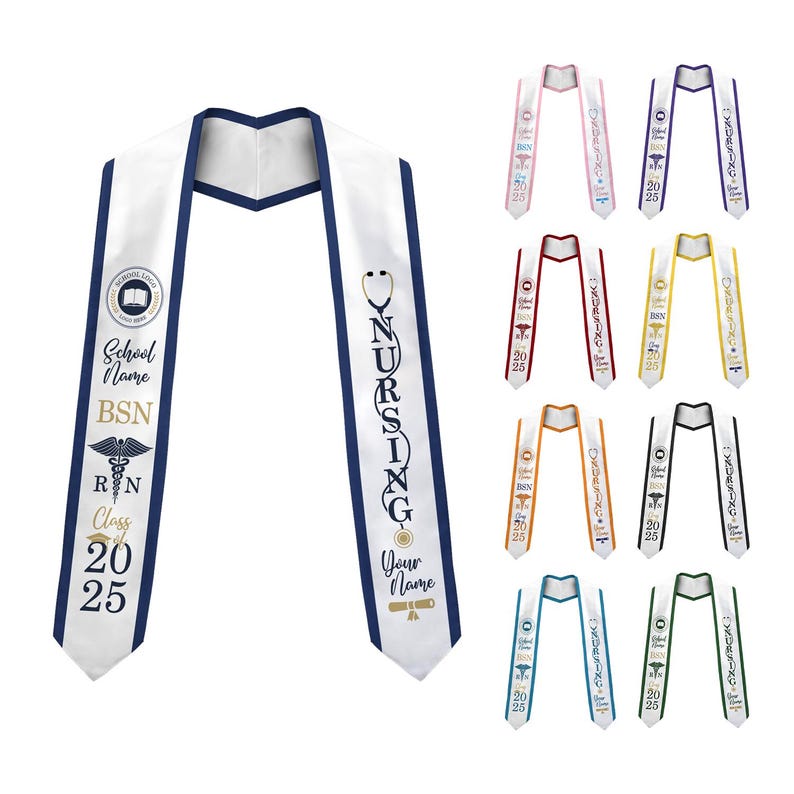Customized Nursing Stole, Nursing Graduation Stole, RN Stole Nursing Stole Graduation 2025, Nursing Graduation, Nursing Stole Graduate 2025