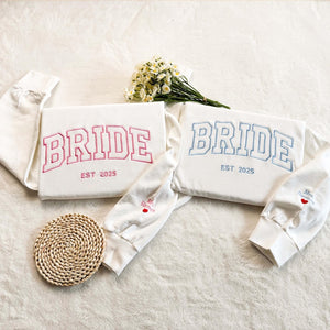 Embroidered Bride Sweatshirt , Personalized Bride Crewneck, Embroidered Sweatshirt, Embroidered Sweater, Bridal Shower Gifts, Wedding Gift