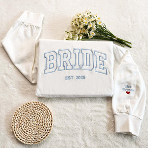 Embroidered Bride Sweatshirt , Personalized Bride Crewneck, Embroidered Sweatshirt, Embroidered Sweater, Bridal Shower Gifts, Wedding Gift