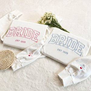 Embroidered Bride Sweatshirt , Personalized Bride Crewneck, Embroidered Sweatshirt, Embroidered Sweater, Bridal Shower Gifts, Wedding Gift