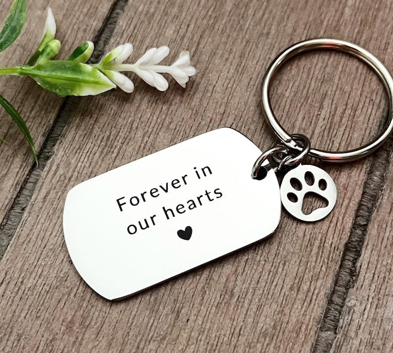 Dog Memorial Gift -Dog name Keyring - Custom Name - In memory of dog - Pet remembrance gift - Loss of Dog sympathy gift - Personalised