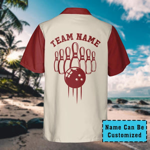 Custom Retro Bowling Shirts for Men Vintage Short Sleeve Button Down Casual Shirts Bowling Team Lover Bowling Hawaiian Shirts Bowling Team