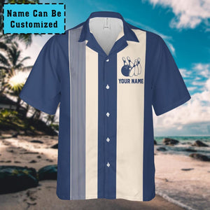 Custom Retro Bowling Shirts for Men Vintage Short Sleeve Button Down Casual Shirts Bowling Team Lover Bowling Hawaiian Shirts Bowler Gifts