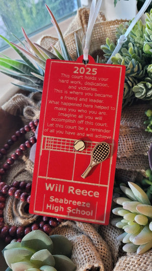 Tennis Senior Night Gift + Banquet Bouquet Tag + Homecoming Event + Christmas Ornament + Coach Mom Goodie Bag Present + Keepsake