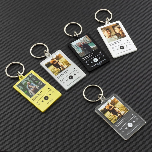 Song Keychain Personalised Album Style Keyring Music Boyfriend Girlfriend Valentines Music Love Birthday Wedding Christmas