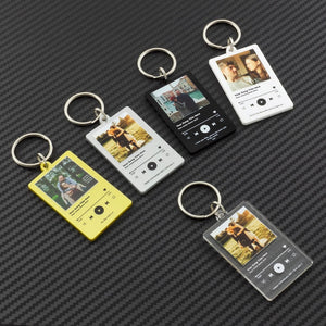 Song Keychain Personalised Album Style Keyring Music Boyfriend Girlfriend Valentines Music Love Birthday Wedding Christmas