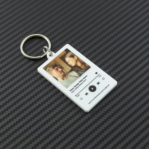 Song Keychain Personalised Album Style Keyring Music Boyfriend Girlfriend Valentines Music Love Birthday Wedding Christmas