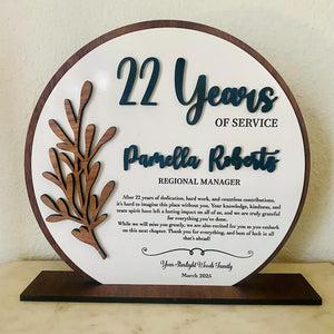Retirement plaque recognition gift years of service farewell gift coworker gift going away gift engraved retirement gift