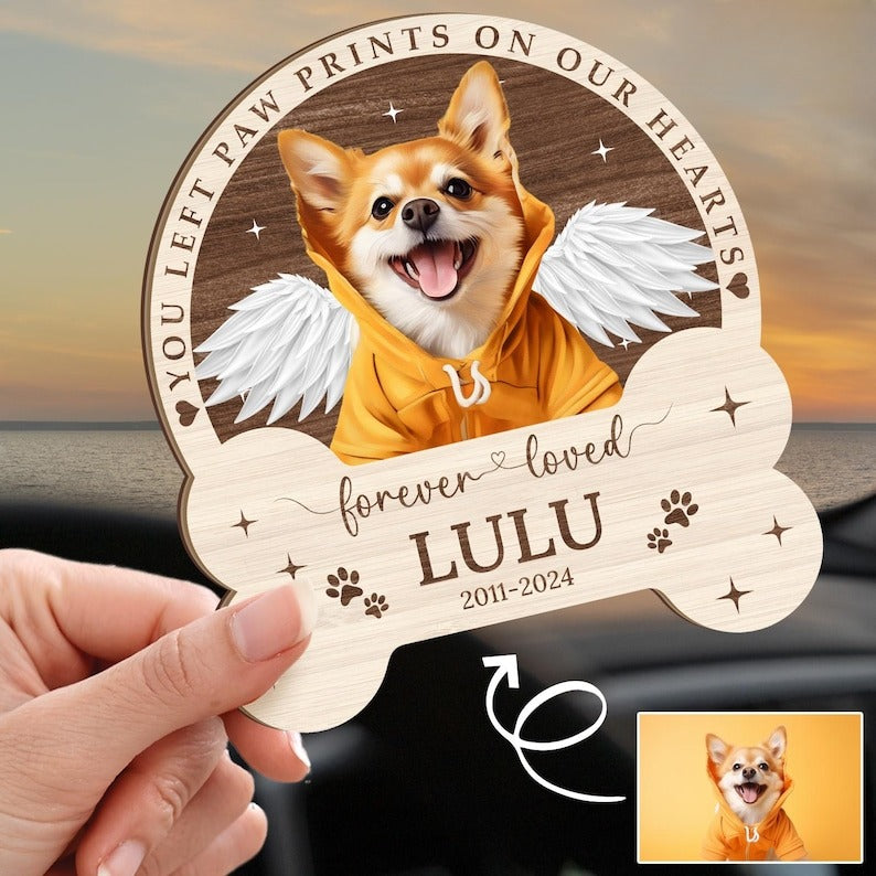 Personalized Dog Memorial Car Visor Clip, Dog Loss Memorial Car Visor Clip, Pet Sympathy Gift, Pet Loss Keepsake, Gift for Dog Lovers