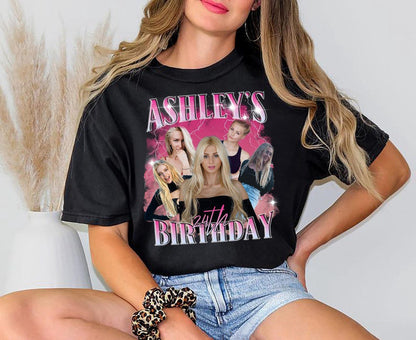 Custom Birthday Photo Collage T-Shirt, Matching Birthday Custom Retro Shirt, Bootleg Shirt, Bootleg Retro Shirt, Custom Phot and Name Tee