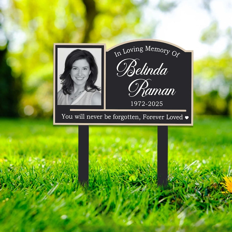 Custom Photo Memorial Stake, Photo Grave Marker, Outdoor Memorial Plaque, Memorial Garden Sign, Remembrance Plaque, Sympathy Gift