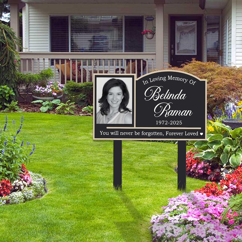 Custom Photo Memorial Stake, Photo Grave Marker, Outdoor Memorial Plaque, Memorial Garden Sign, Remembrance Plaque, Sympathy Gift