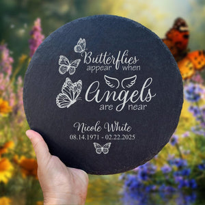 Memorial Stone Personalized Sympathy Gift Real Slate Poem Keepsake Remembrance Bereavement Plaque for Loss of Loved One In Memory Mom Dad