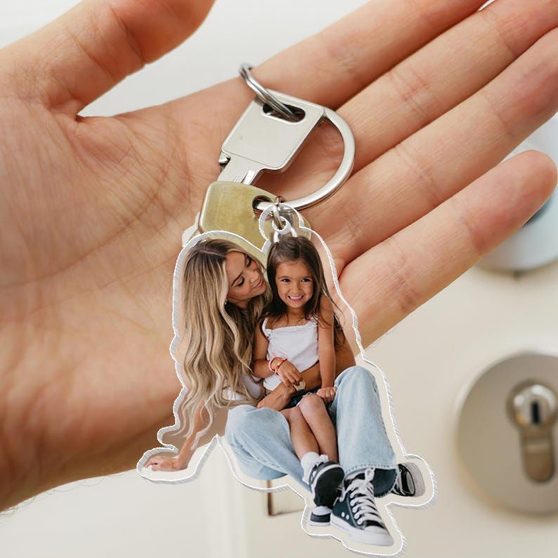 Personalized Photo Keychain, Custom Family Photo Keychain, Custom Baby Photo, Dog Photo Keychain, Fathers Day Gift For Dog Dad, Gift For Dad