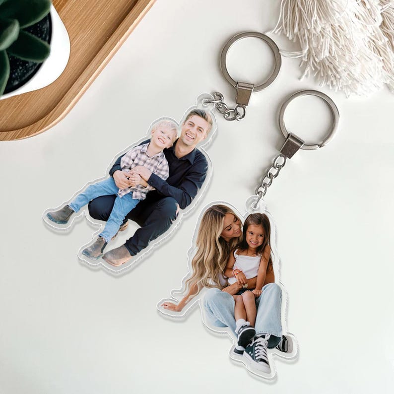 Personalized Photo Keychain, Custom Family Photo Keychain, Custom Baby Photo, Dog Photo Keychain, Fathers Day Gift For Dog Dad, Gift For Dad