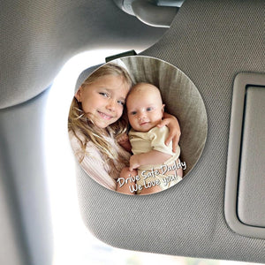 Personalized Father's Day Gift For Daddy, Custom Photo Car Visor Clip, Gift For Husband, Custom Drive Safe Sun Visor Picture Clip, Mom Gifts