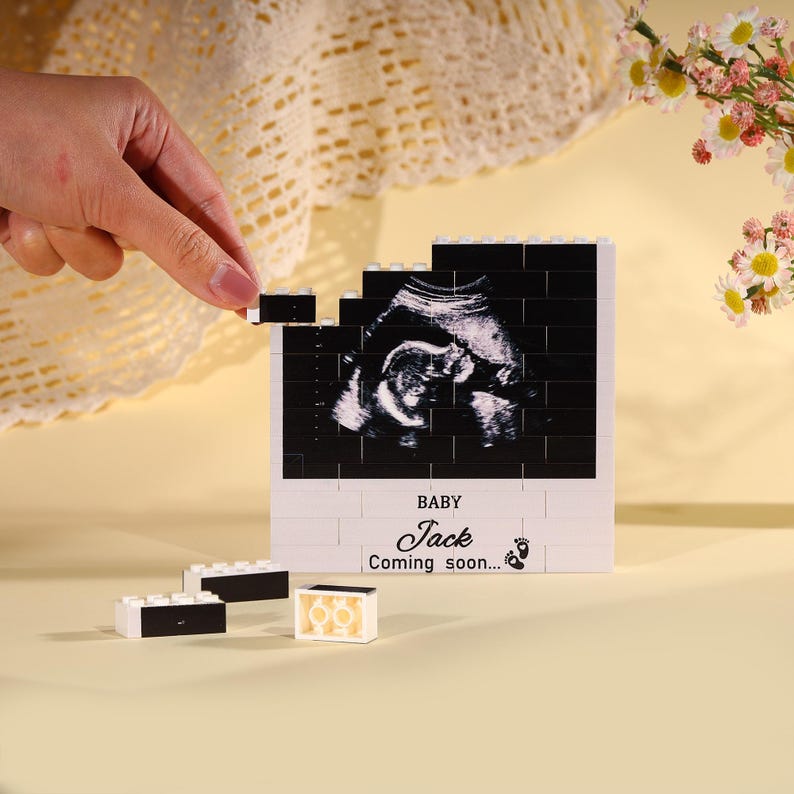Personalised Ultrasound Building blocks,Baby Scan Photo Building Block,PuzzleDecor,Building blocks,Gifts for New Daddy,Father's Day Gift