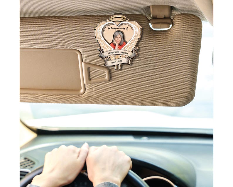Personalized Memorial Car Visor , In Loving Memory Car Accessory, Custom Photo & Name Tribute