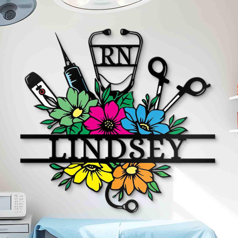 Personalised Nurse Metal Sign, Mother's Day Gifts, RN Gifts, Nurse Gifts, LPN Gifts, CNA Gifts, Custom Doctor Gift, Thanksgiving Gifts