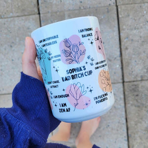 Personalized Mental Health Coffee Mug, Bad B*tch Cup, Daily Affirmations Mug, Daily Reminders, Mental Health Awareness, Unique Gift for Her