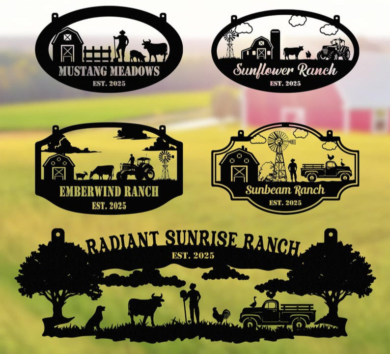 Personalized Metal Farm Sign, Custom Every Farm Sign, Large Farm Sign, Farmville Metal Sign, Farm Gate Sign, Farm Sign with all farm Pet.