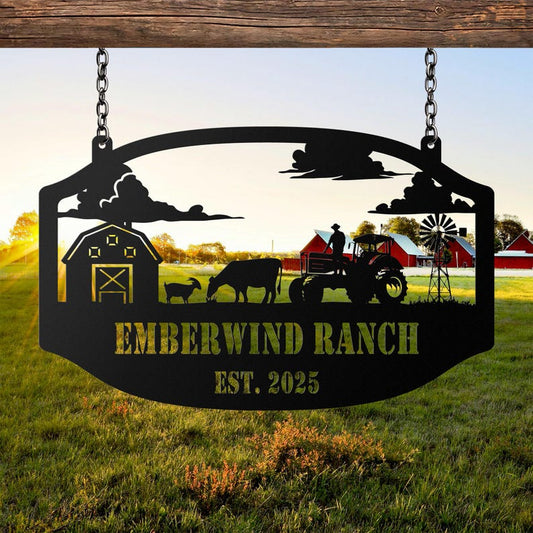 Personalized Metal Farm Sign, Custom Every Farm Sign, Large Farm Sign, Farmville Metal Sign, Farm Gate Sign, Farm Sign with all farm Pet.
