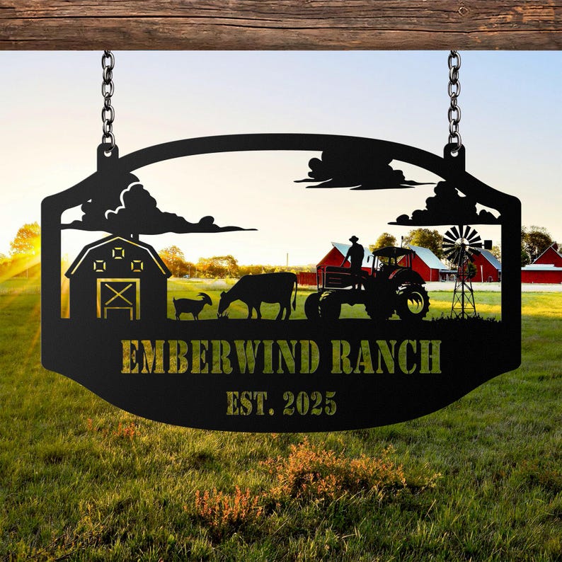 Personalized Metal Farm Sign, Custom Every Farm Sign, Large Farm Sign, Farmville Metal Sign, Farm Gate Sign, Farm Sign with all farm Pet.
