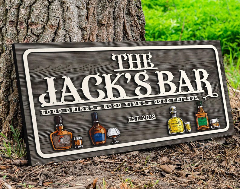 Personalized Wooden Bar Sign, Custom Wood Sign, Personalized Wood Sign, Man Cave, Pub, Bar Decor, Home Bar Decor, Basement Bar, Wall Decor
