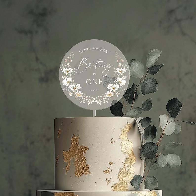 Custom Name Acrylic Birthday Cake Topper, 1st Birthday Cake Topper, 1st Birthday Cake Decor, First Birthday Cake Topper Acrylic