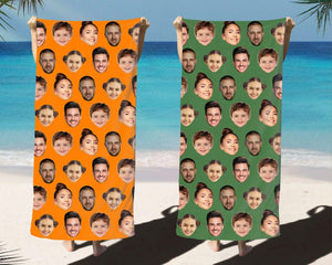 Custom Funny Face Beach Towel, Personalized Photo Gift, Best Friend Gift, Family Vacation Gift, Mother's Day Gift, Unique Grandma Gift Idea