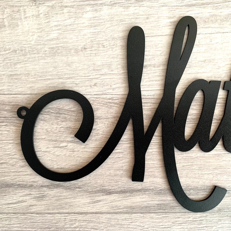 Personalized Metal Name Sign - Custom Laser Cut Script Words - Wall Decor