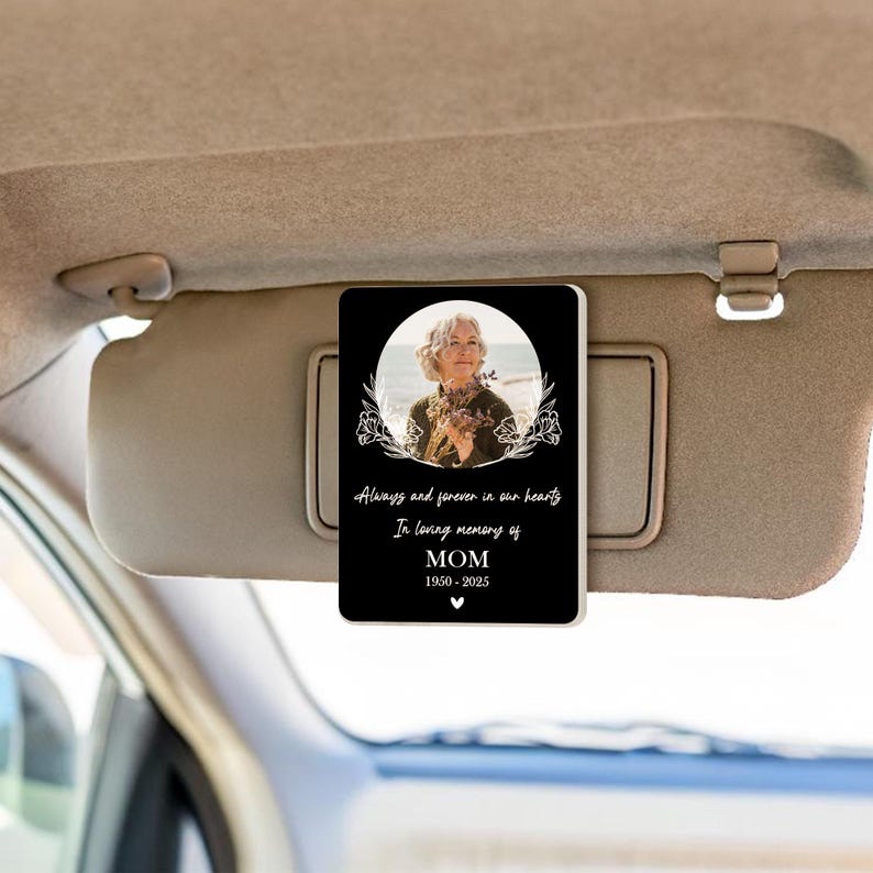 Personalized Memorial Photo Car Visor Clip, Memorial Gift, Custom Memorial Sun Visor Picture Clip, Loss Of Dad Gift, Memorial Keepsake Gifts