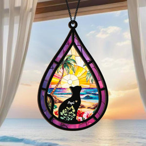 Cat Loss Memorial Suncatcher Personalized Loss of Cat Keychain Cat Sympathy Card Name Pet Ornament Cat Lovers Gifts Pet Passing Remembrance