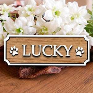Wooden Pet Name Sign, Personalised Dog Cat Name Plaque For Pet House Room Crate Feeding Area Gifts For Dog Pet Lover Gift Vintage Pet Board