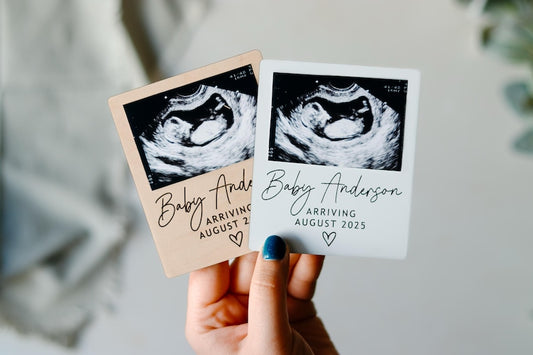 Personalized Ultrasound Magnet Custom Baby Announcement Plaque Pregnancy Reveal Gift for Grandparents Baby Keepsake with Due Date