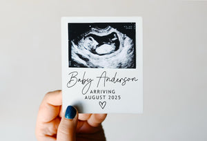 Personalized Ultrasound Magnet Custom Baby Announcement Plaque Pregnancy Reveal Gift for Grandparents Baby Keepsake with Due Date