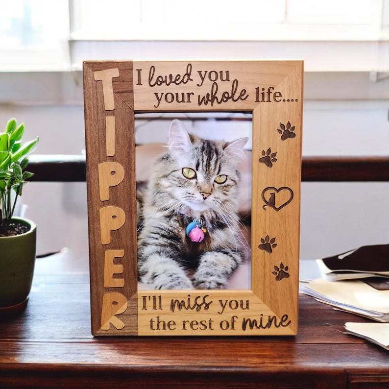 Cat Remembrance Memorial Picture Frame | Personalized Cat Sympathy Gift Tribute | Loss Gift | Pet Loss | Pet Memorial