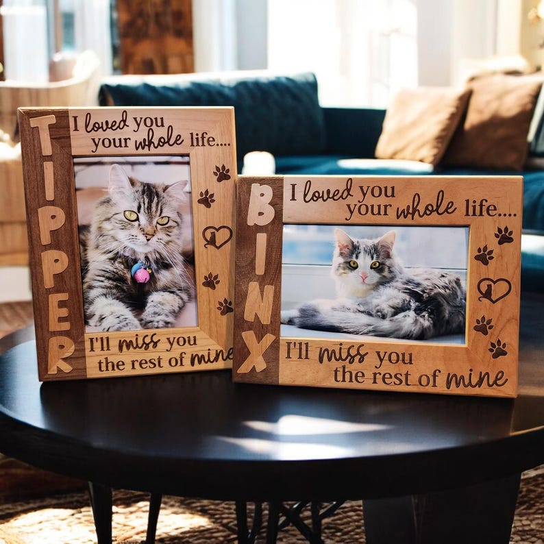 Cat Remembrance Memorial Picture Frame | Personalized Cat Sympathy Gift Tribute | Loss Gift | Pet Loss | Pet Memorial