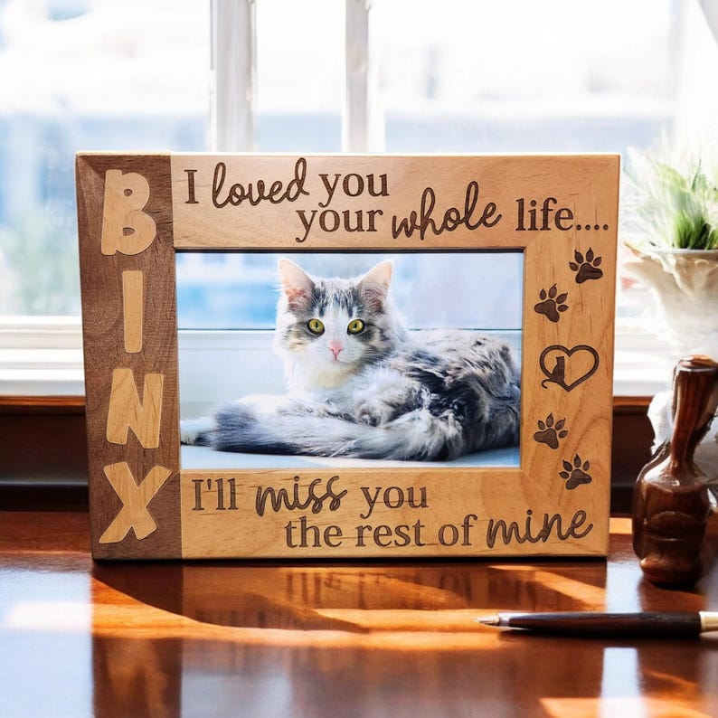 Cat Remembrance Memorial Picture Frame | Personalized Cat Sympathy Gift Tribute | Loss Gift | Pet Loss | Pet Memorial
