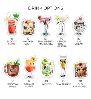 Personalized Cruise Drink Magnets | Cruise Door Name Cocktail Magnets | Personalized Cruise Cabin Door Sign | Girls or Family Cruise Gift
