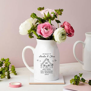 Personalised New Home Gift, Flower Vase for New Home Occasion, Housewarming Gift For Couples, Moving In Gift for Friend,New Home Owners Gift