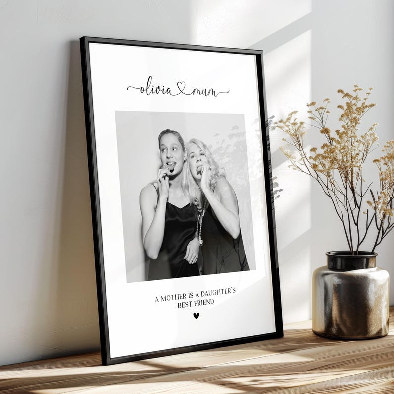 Personalised Mothers Day Gift, Photo collage. Mum Daughter gift. Photo family Print. First Mothers day ideas. Mom or Nanny Picture gifts.